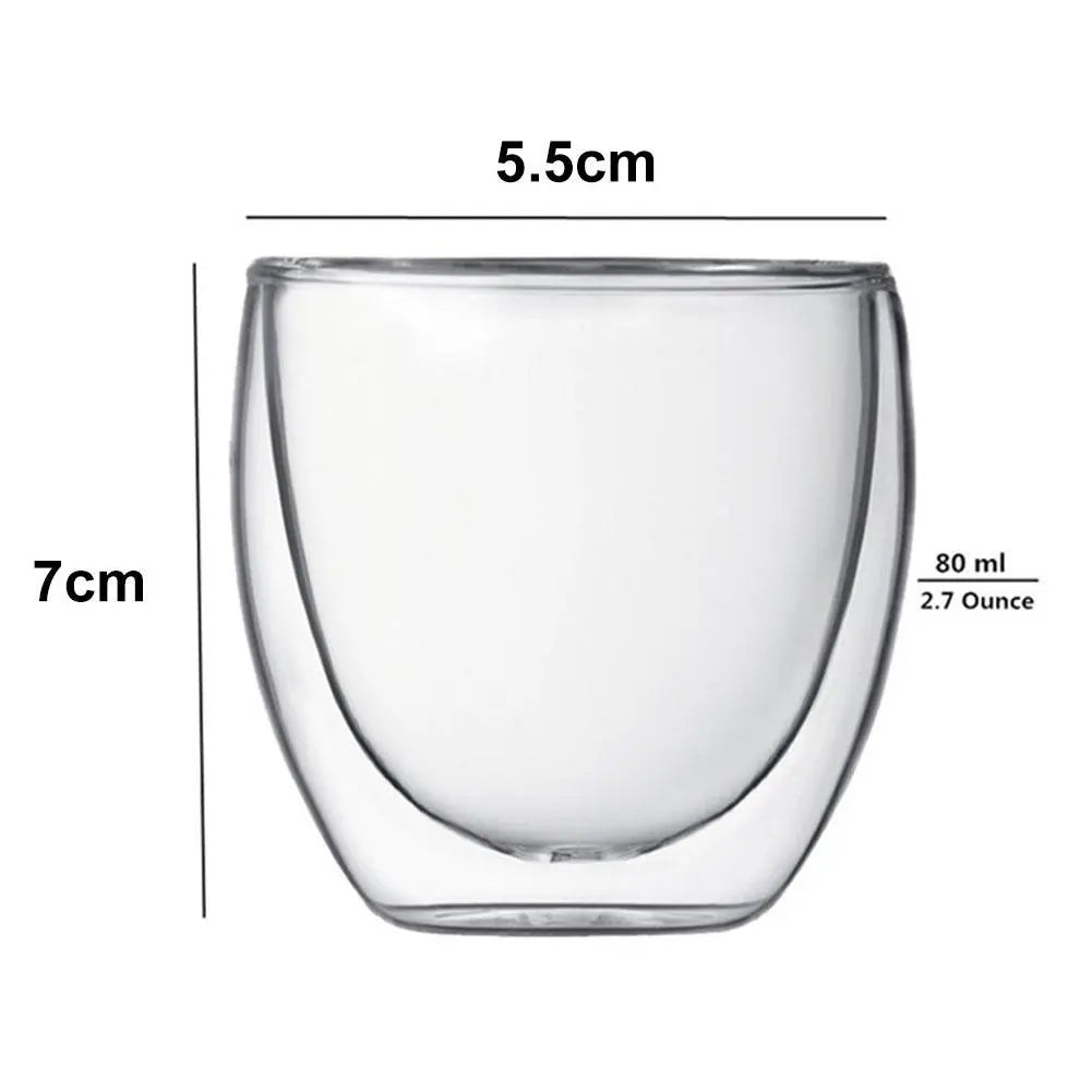 Espresso Elegance: Glass Double Walled Tumbler Set