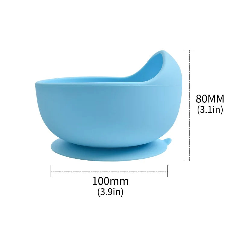 2PCS/Set Silicone Baby Feeding Bowl - Kids Waterproof Suction Bowl With Spoon