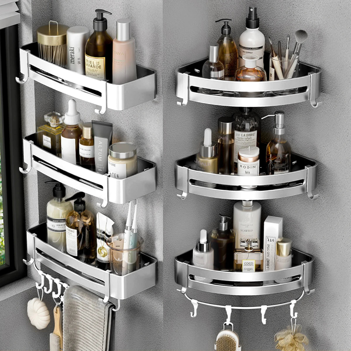 Elevate Your Bathroom Organization with AquaVista™ Aluminum Alloy Shelf