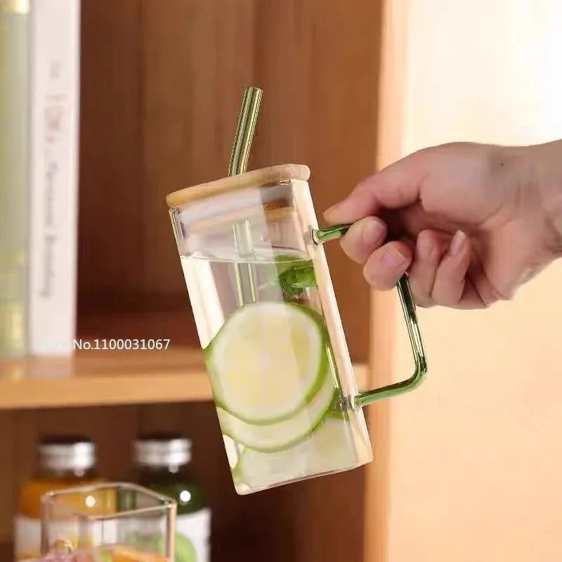 350ML Square Mug with Lids and Straws - Elevate Your Drinking Experience!