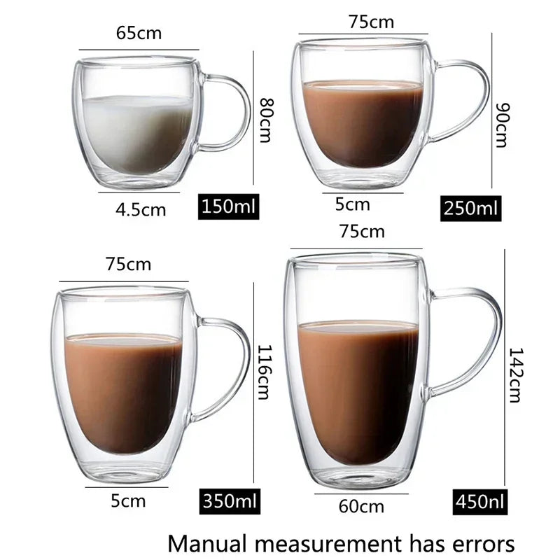 RSCHEF Double Wall Glass Cup Set - Elevate Your Drinking Experience!