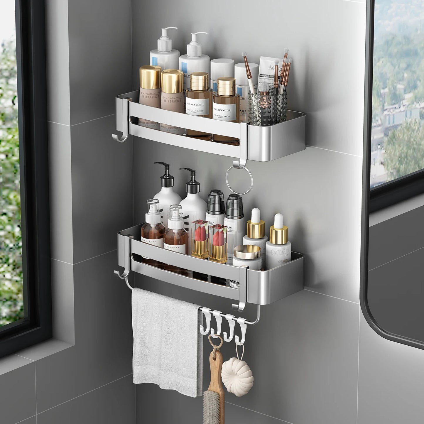 Elevate Your Bathroom Organization with AquaVista™ Aluminum Alloy Shelf