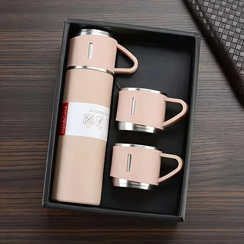 Stay Refreshed On the Go with the Vacuum Flask and Tea Cup Set!