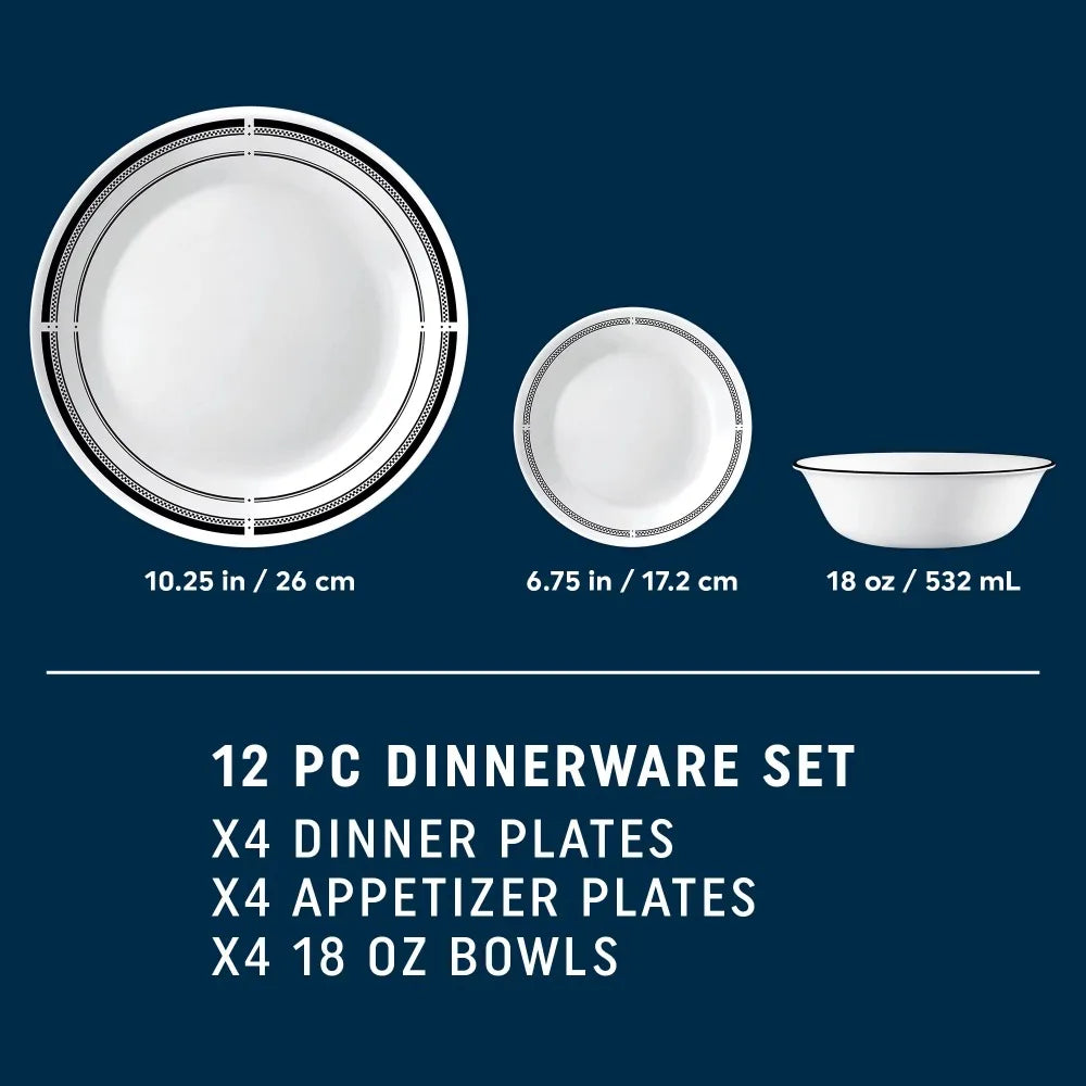 Experience the Timeless Elegance of Corelle Brasserie 12-pc Dinnerware Set