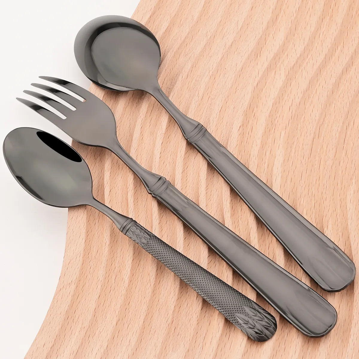 24Pcs Mirror Gold Stainless Steel Cutlery Set