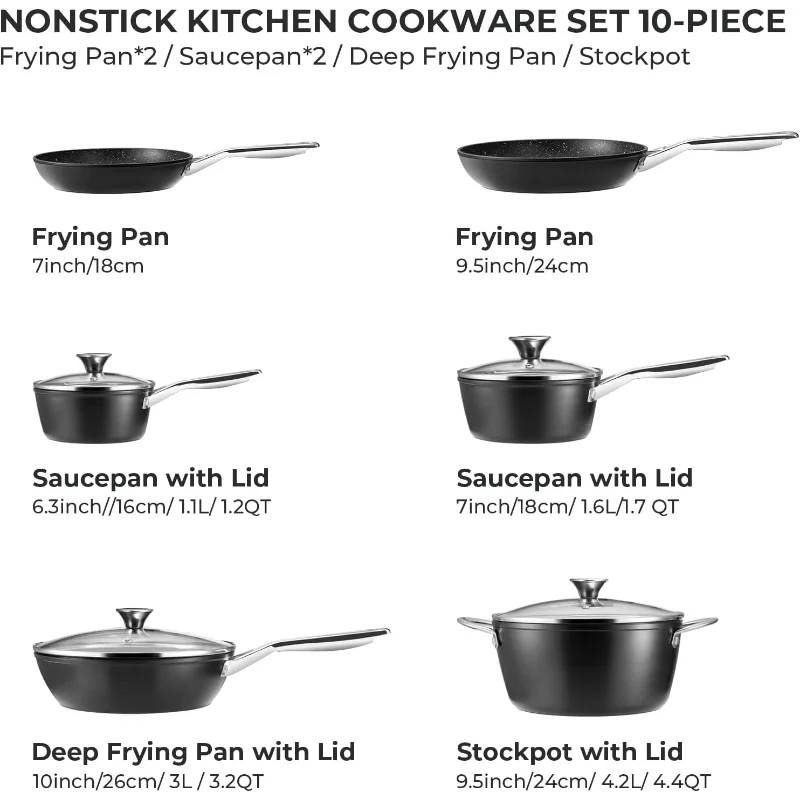 Premium Induction-Ready Nonstick Cookware Set