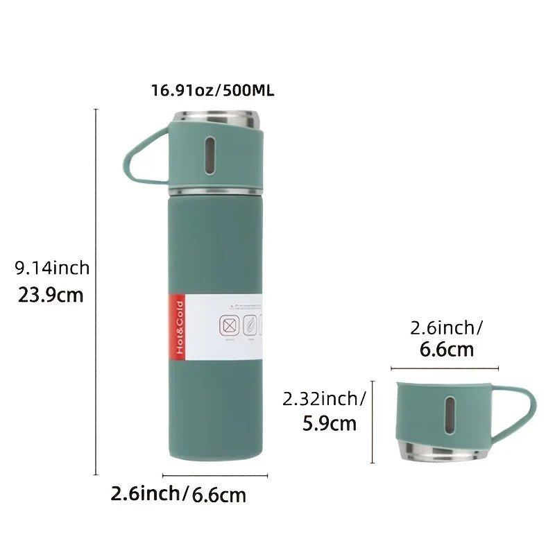 Stay Refreshed On the Go with the Vacuum Flask and Tea Cup Set!