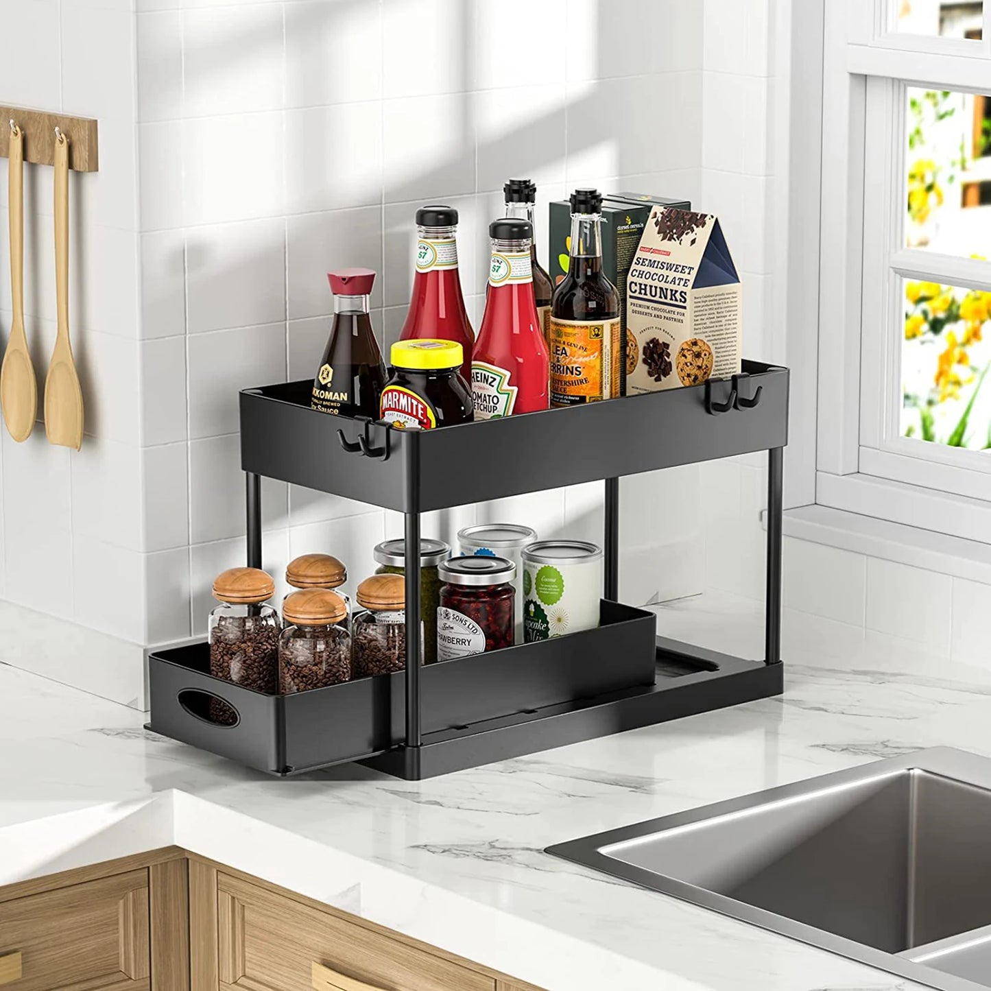 JYPS 2-Tier Under Sink Organizer: Maximize Your Kitchen Storage Space