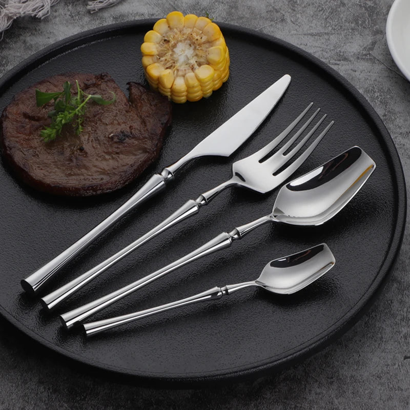 Stainless Steel Portable Cutlery Set 24pcs Tableware