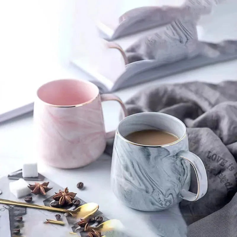 Elevate Your Morning Routine with the Nordic Gold Rim Ceramic Mug!