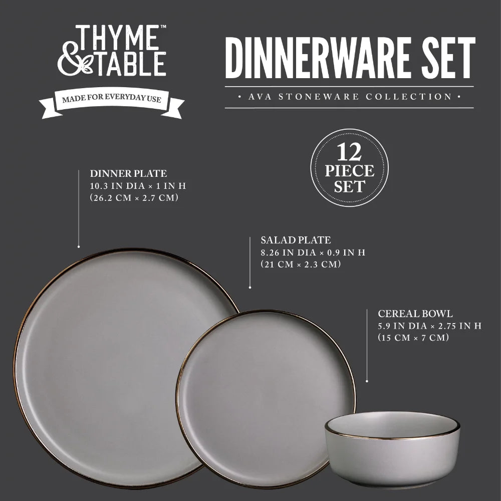 Elevate Your Dining Experience with Thyme & Table Dinnerware Ava Stoneware Set