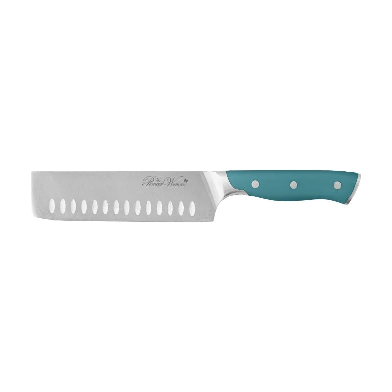 14-Piece Stainless Steel Knife Block Set, Teal