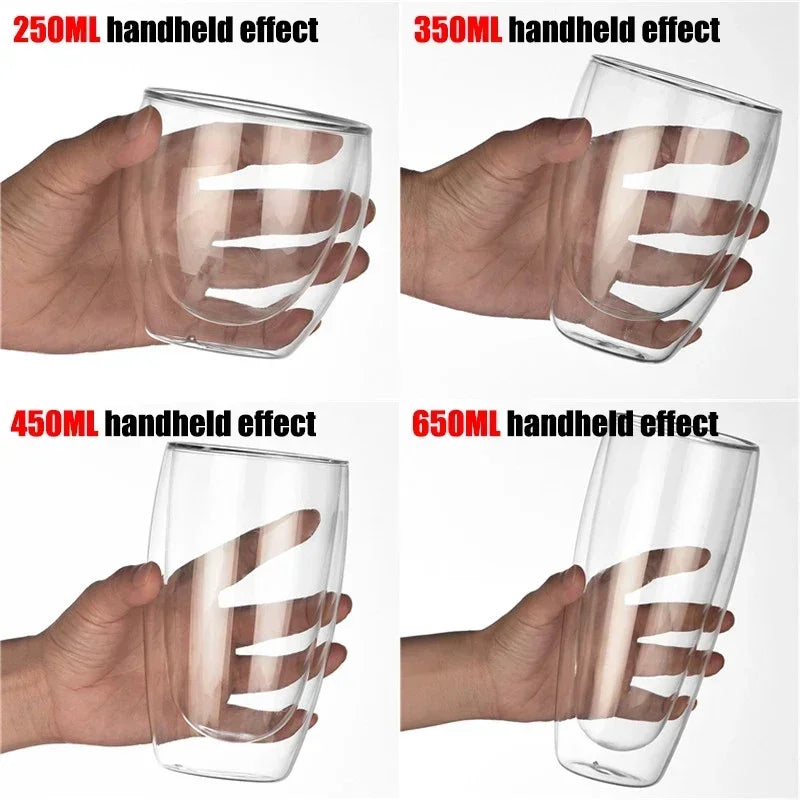 RSCHEF Double Wall Glass Cup Set - Elevate Your Drinking Experience!