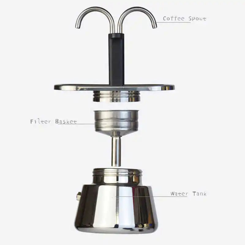 Indulge in the Art of Coffee Making with the TOPINCN 2-Cup Moka Pot