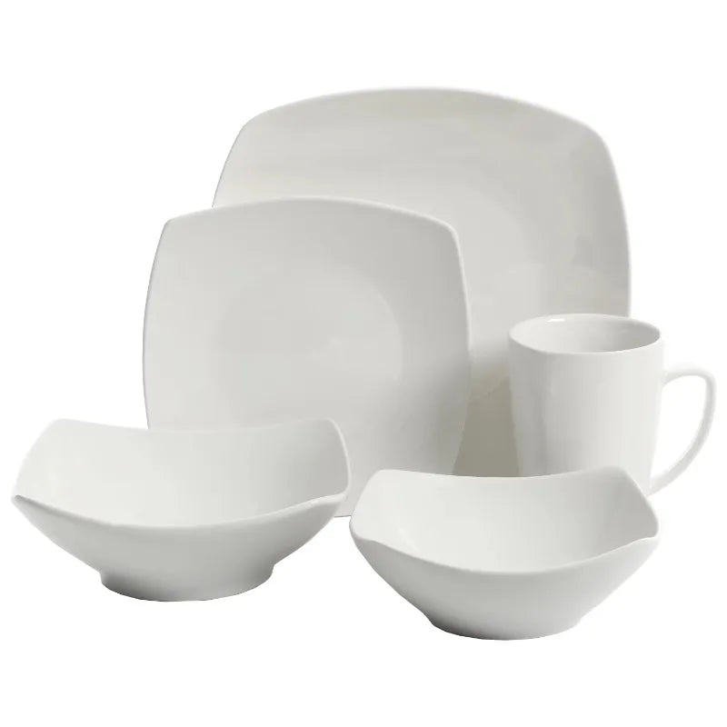 Everyday Square Expanded 40-Piece Dinnerware Set