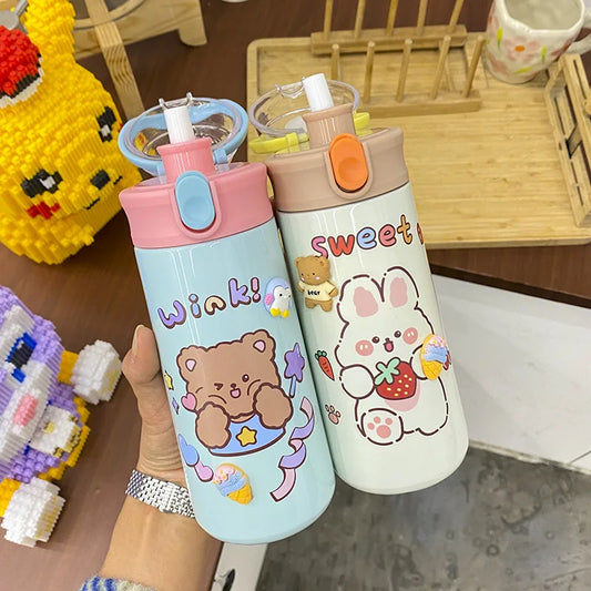 Children's Portable Cup - Creative Cartoon Thermos Cup