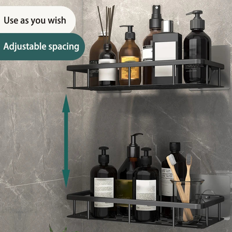 Elevate Your Bathroom Organization with AquaMount™ Wall Mounted Shelf!