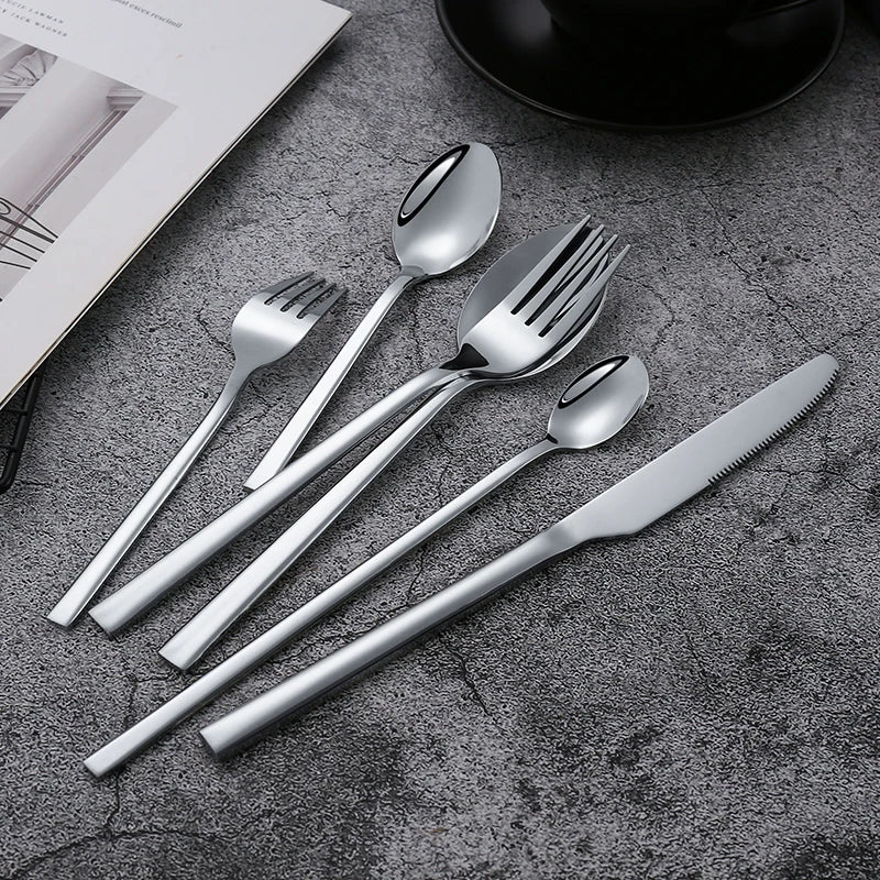 Western Tableware Black Dinnerware Set - 6 Pieces Cutlery Set