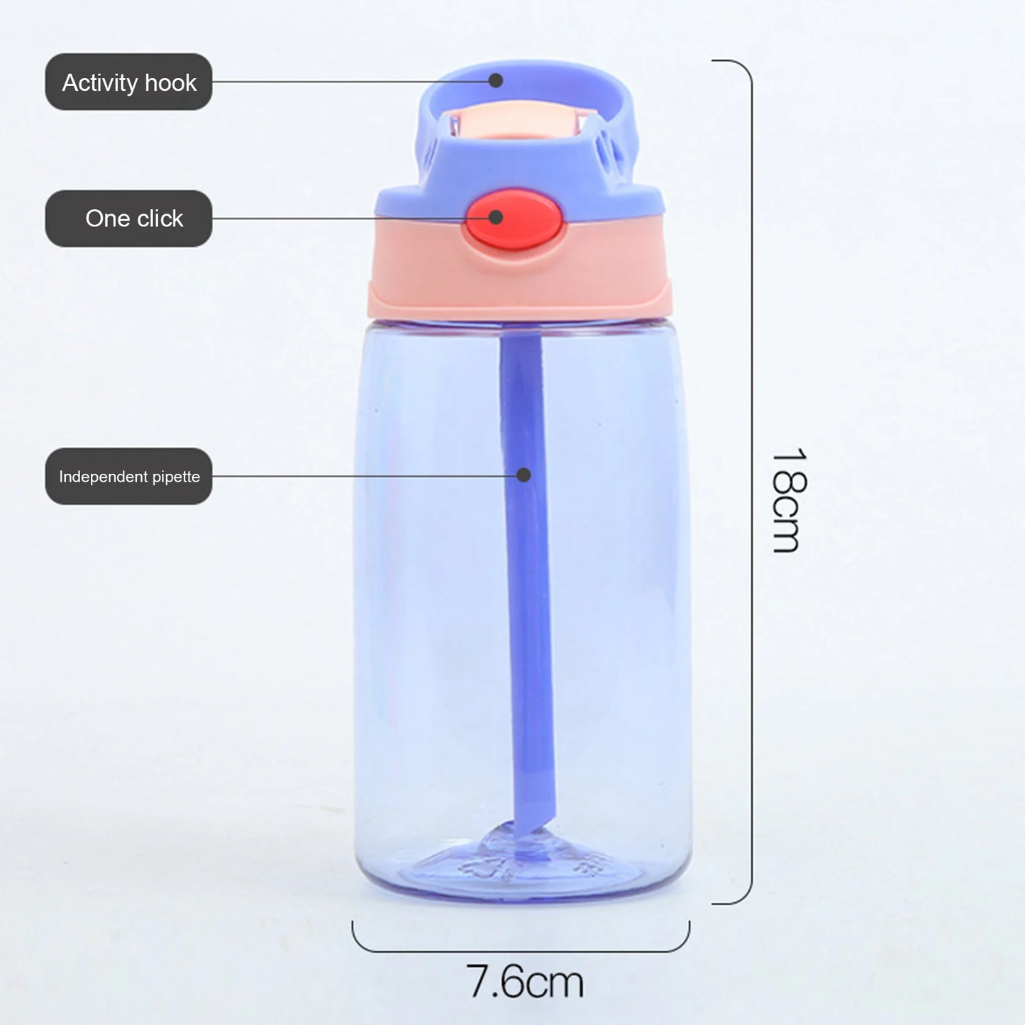 480ml Kids Water Bottle with Flexible Handle