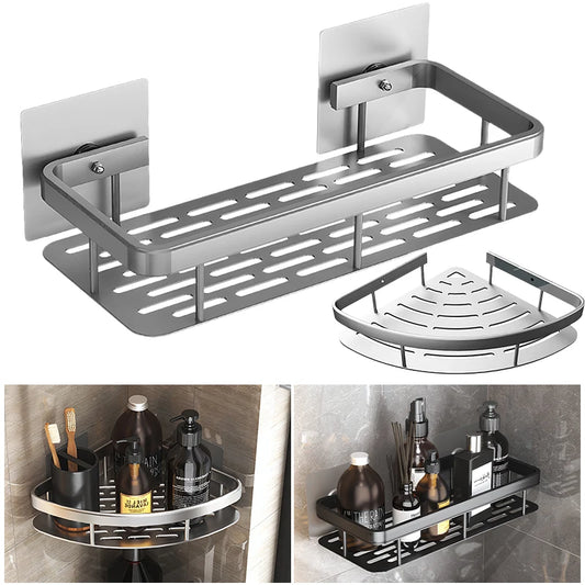 Elevate Your Bathroom Organization with AquaMount™ Wall Mounted Shelf!