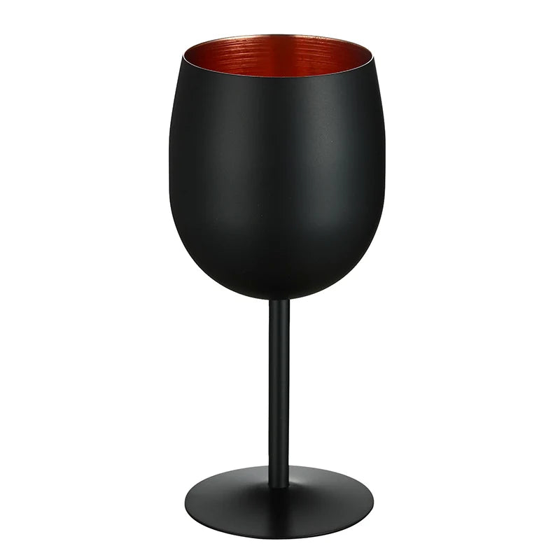 CocktailGeek Black and Copper Collection: Stainless Steel Wine Glass Set