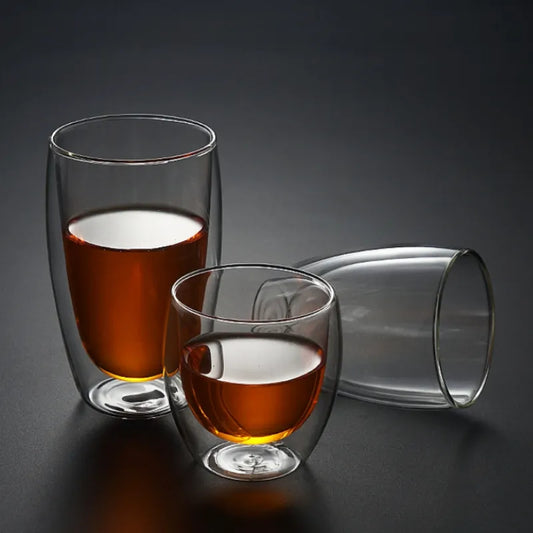 CrystalSip™ Double Wall Glass Cups - Set of 2