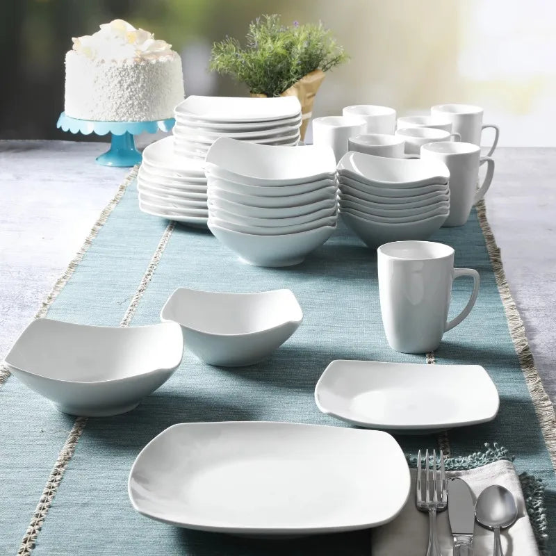 Everyday Square Expanded 40-Piece Dinnerware Set