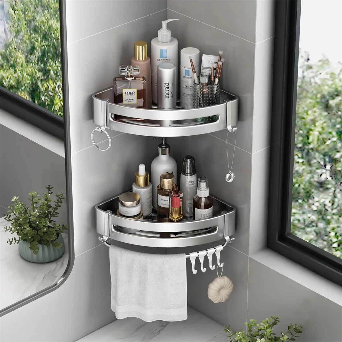 Elevate Your Bathroom Organization with AquaVista™ Aluminum Alloy Shelf