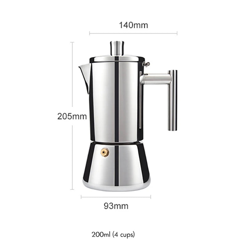 Stainless Steel Geyser Coffee Maker - Elevate Your Coffee Brewing Experience!